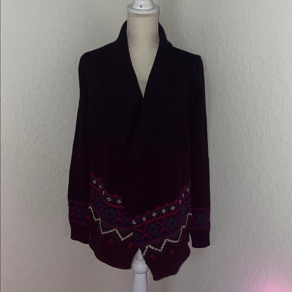 Ralph Lauren navy blue and Red Patterned Cardigan - Picture 1 of 5